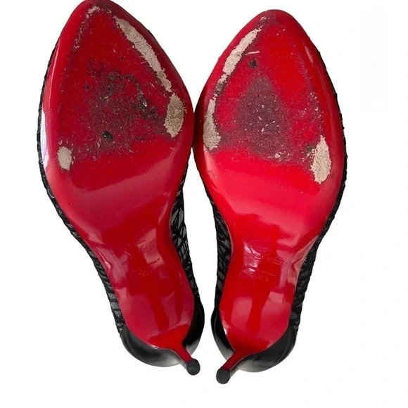Christian Louboutin Dorissima 100 Black Lace Pumps Heels US 8.5 EU 38.5 - Picture 10 of 10